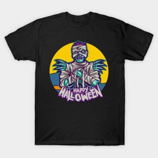 Zombie Mummy Happy Halloween T-Shirt